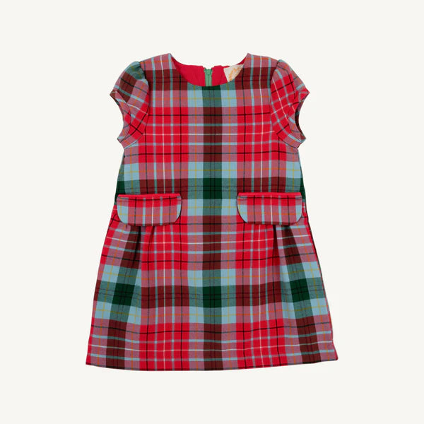 Betts Bow Dress Wilson Pier Plaid, Richmond Red