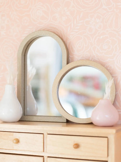 Dollhouse Gold Frame Mirror | Two Styles: Circle