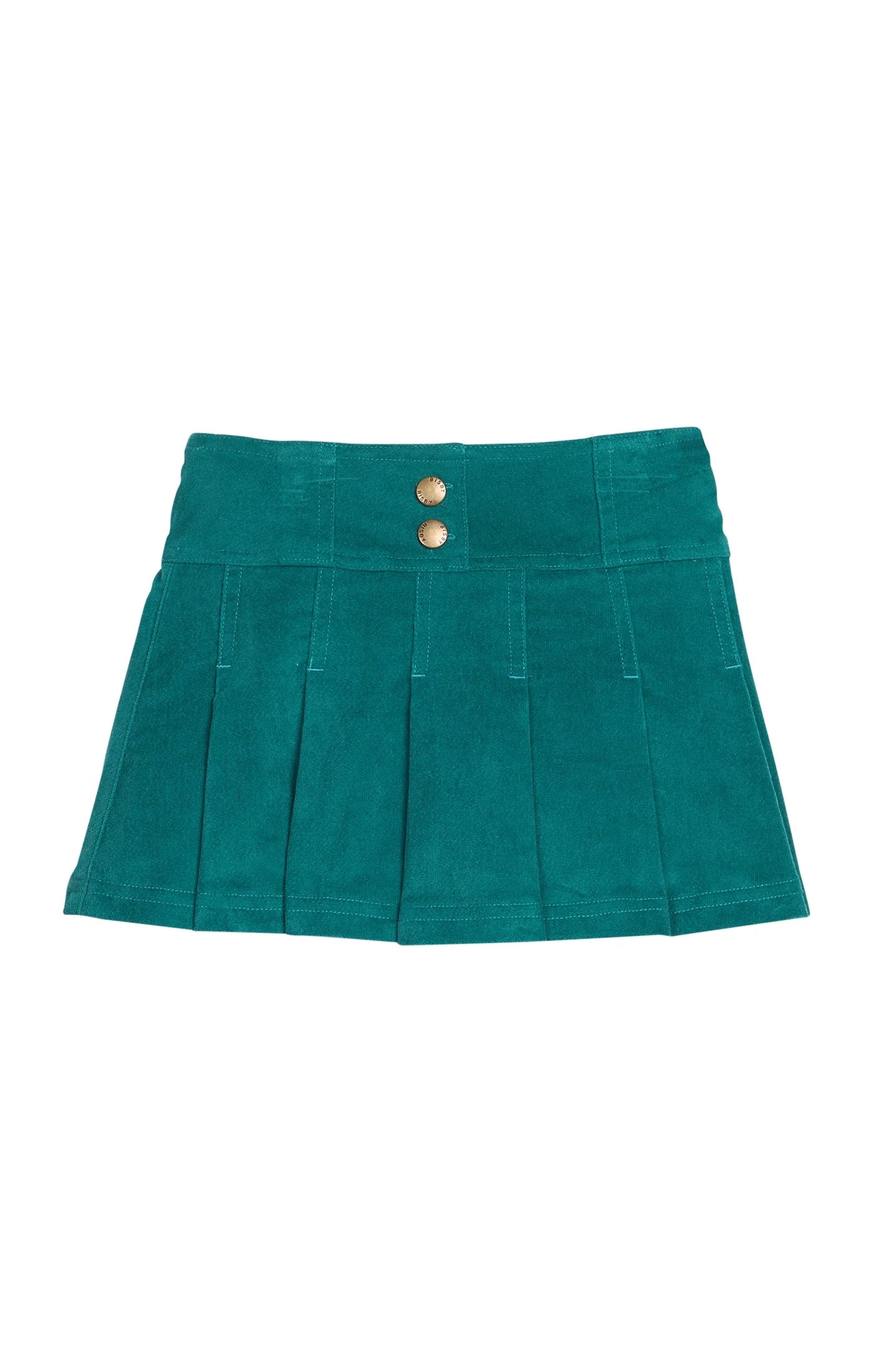 Pleated Mini Skirt Peacock Velvet