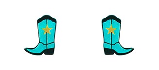Blue Cowgirl Boots Earrings