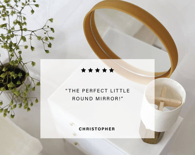 Miniature Round Wall Mirror: Olive