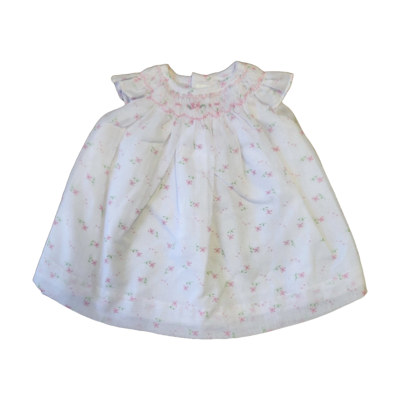 Pink Floral Smocked Dress - 18" Doll