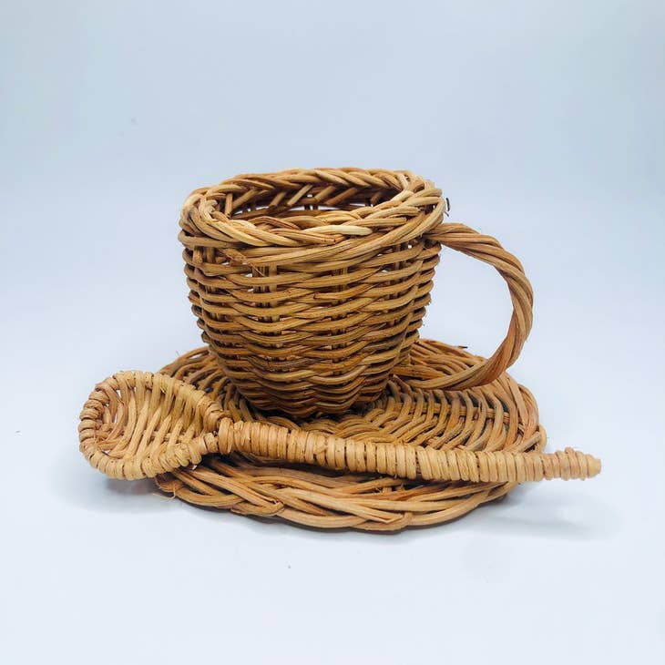 Handmade Tea Set Rattan Wicker