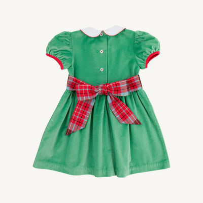 Cindy Lou Sash Dress Kiawah Kelly Green, Worth Ave White, Wilson Pier Plaid, Richmond Red (Velveteen)