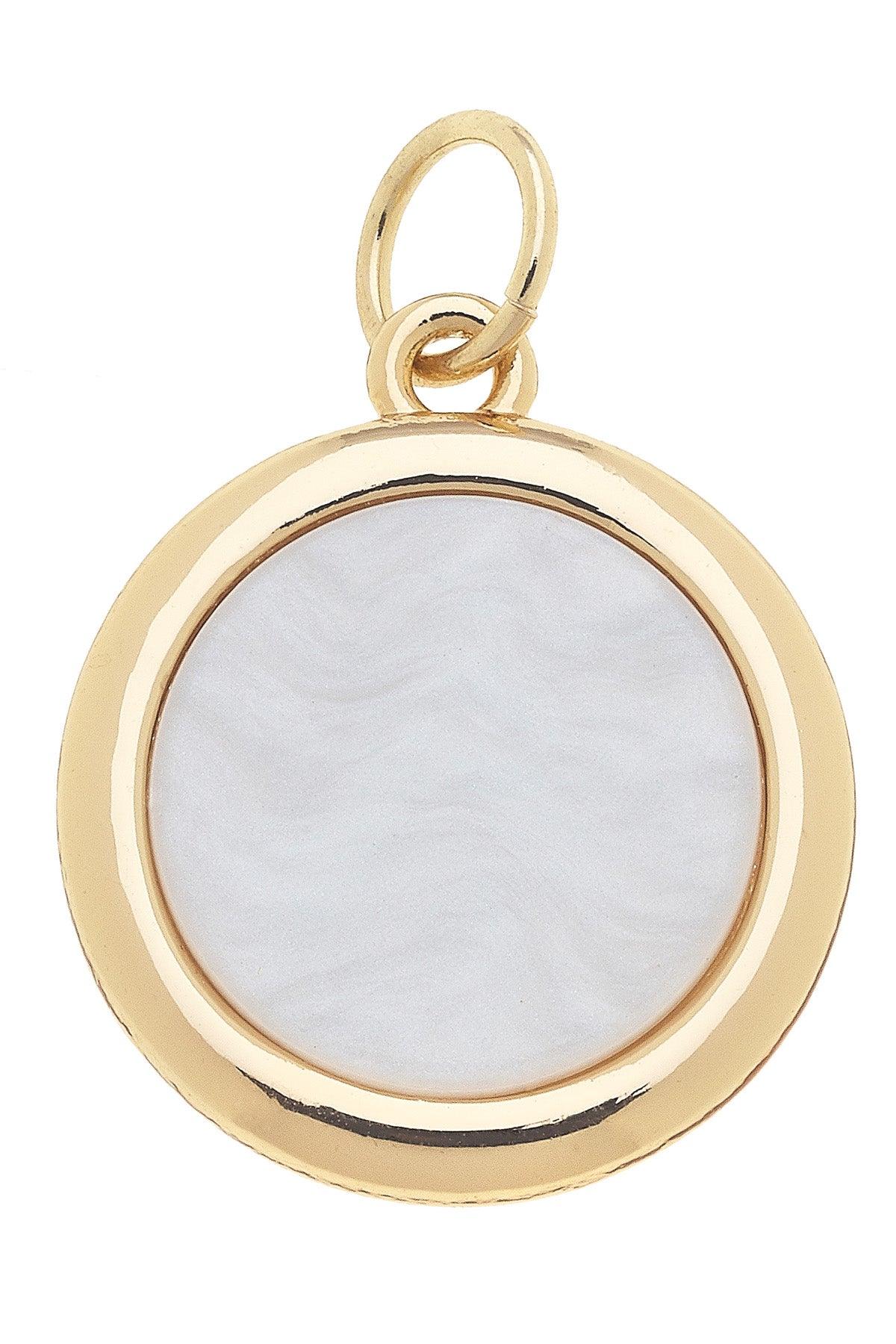 Circle Outline Charm Mother of Pearl