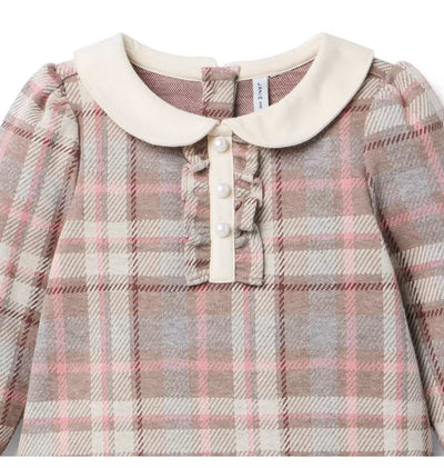 Plaid Jacquard Dropwaist Dress