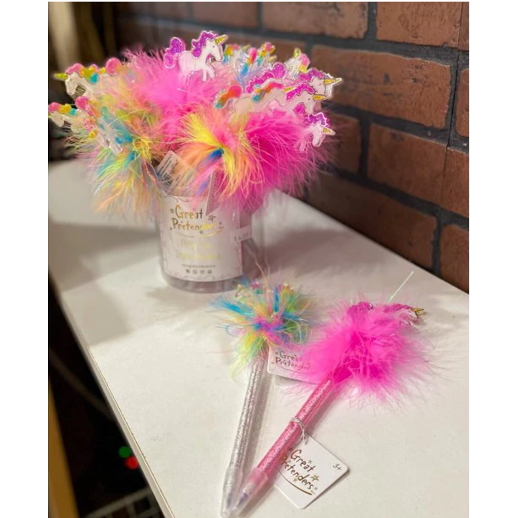 Prancing Unicorn Fluffy Pens