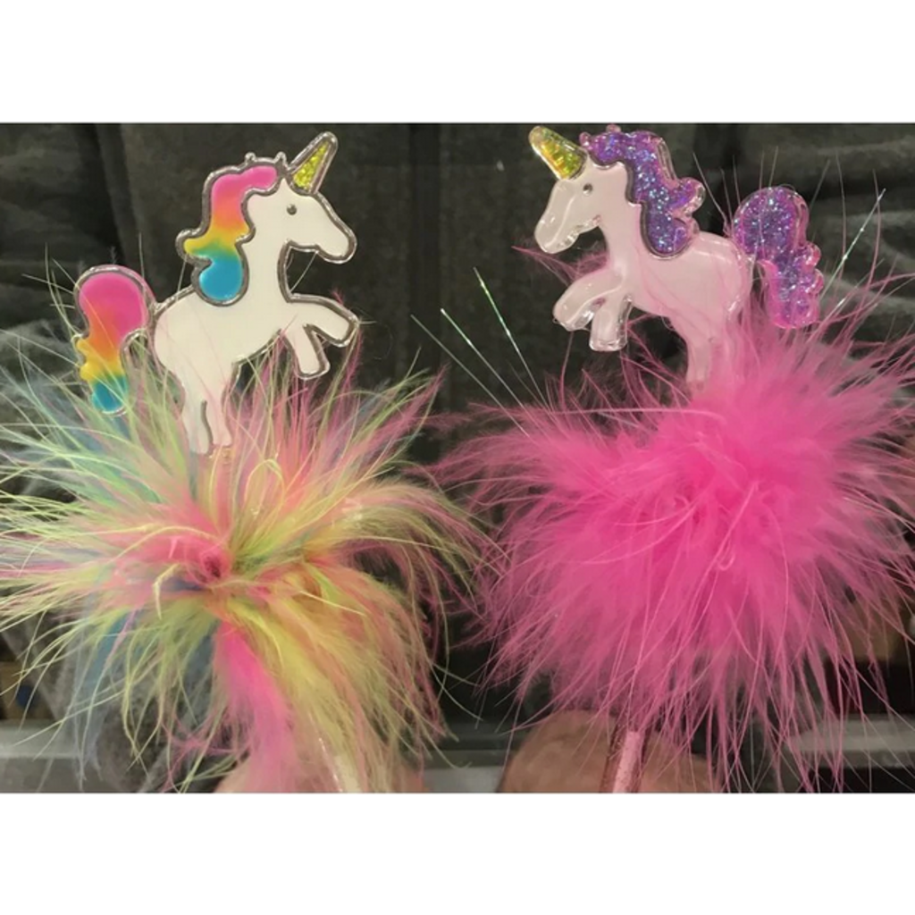 Prancing Unicorn Fluffy Pens