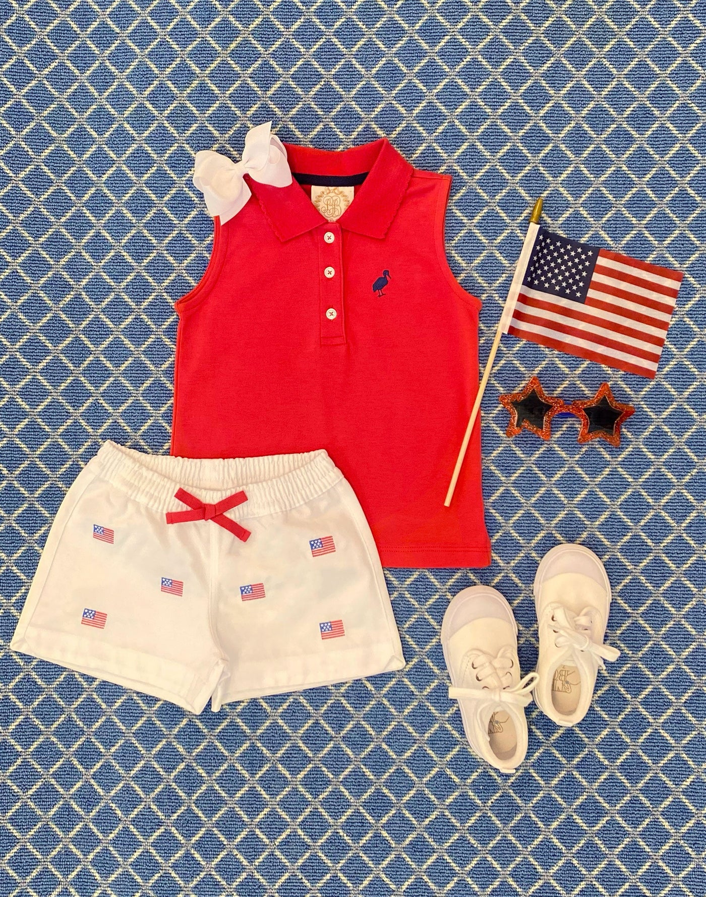 Sleeveless Anna Price Polo Richmond Red Nantucket Navy