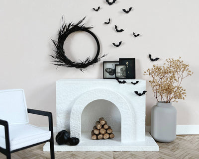 Modern Miniature Dollhouse Fireplace: Marble