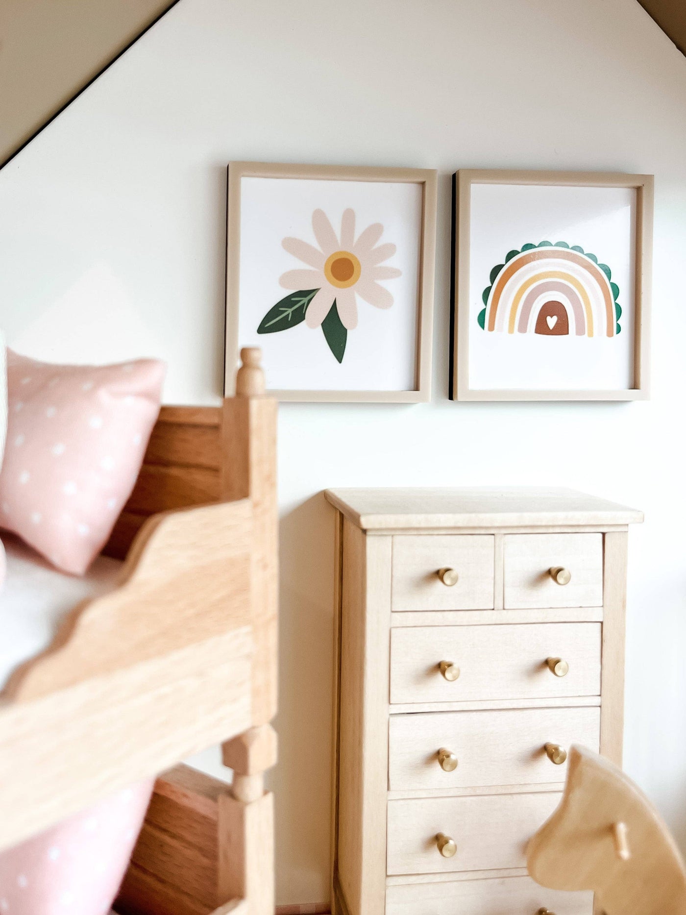 Dollhouse Framed Wall Prints | Flower or Rainbow: Flower