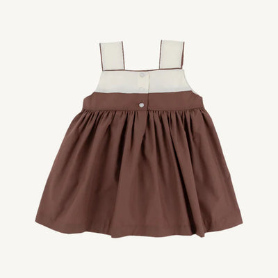 Demi Dress Broadcloth Gray Bay Brown & Palmetto Pearl