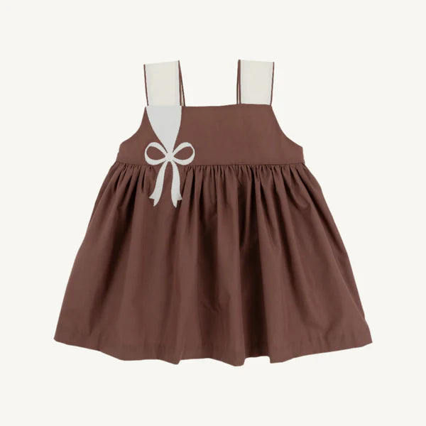 Demi Dress Broadcloth Gray Bay Brown & Palmetto Pearl