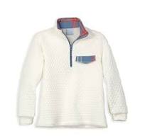 Quilted Pullover Ivory with Peri Plaid