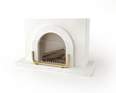 Gold Miniature Dollhouse Fireplace Accessory Set