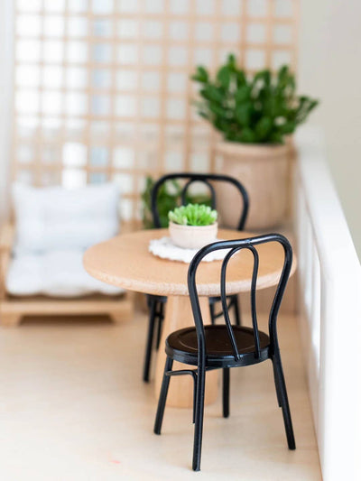 Dollhouse Round Bistro Dining Table | Natural Wood