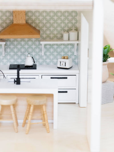 Dollhouse Bracketed Wall Shelf | Two Finishes: Natural Wood