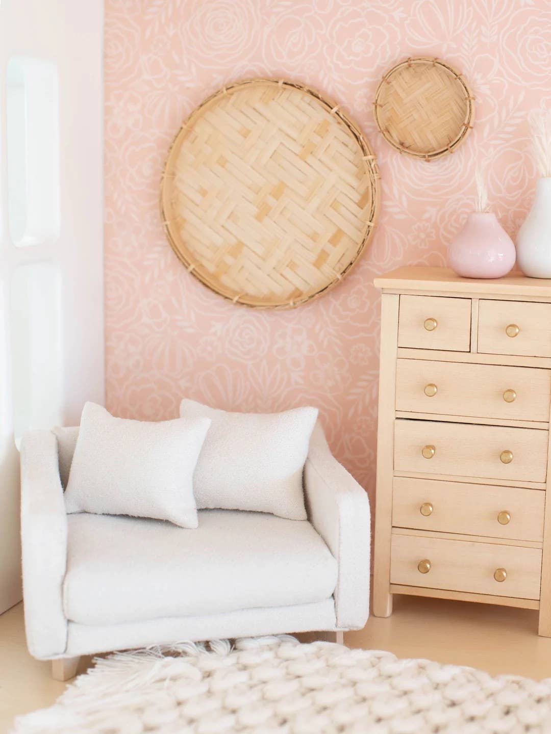 Dollhouse Tall Dresser | Gold Knobs