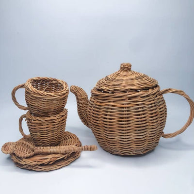 Handmade Tea Set Rattan Wicker