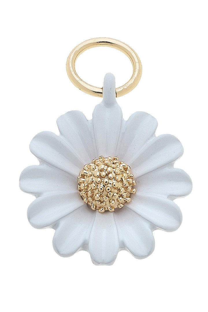 Enamel Flower Charm White