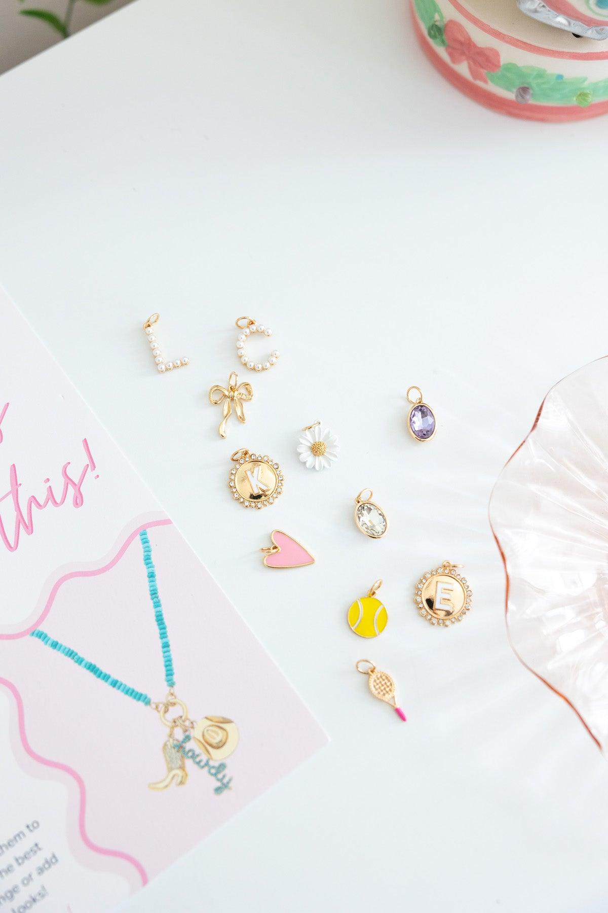 Heart Enamel Charm Pink
