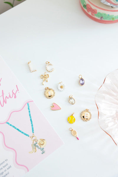 Heart Enamel Charm Pink