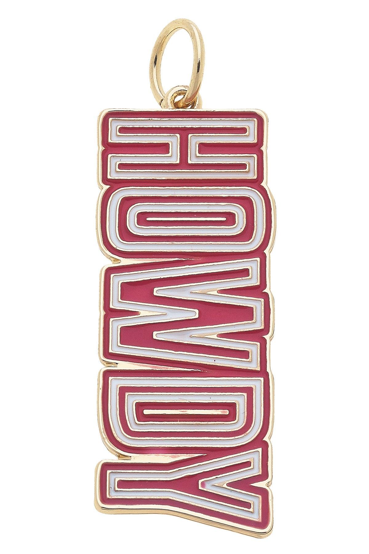 Howdy Enamel Charm Pink