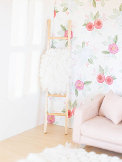 Dollhouse Decorative Blanket Ladder | Natural Wood
