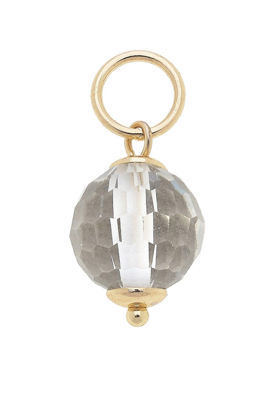 Glass Faceted Bead Charm Clear
