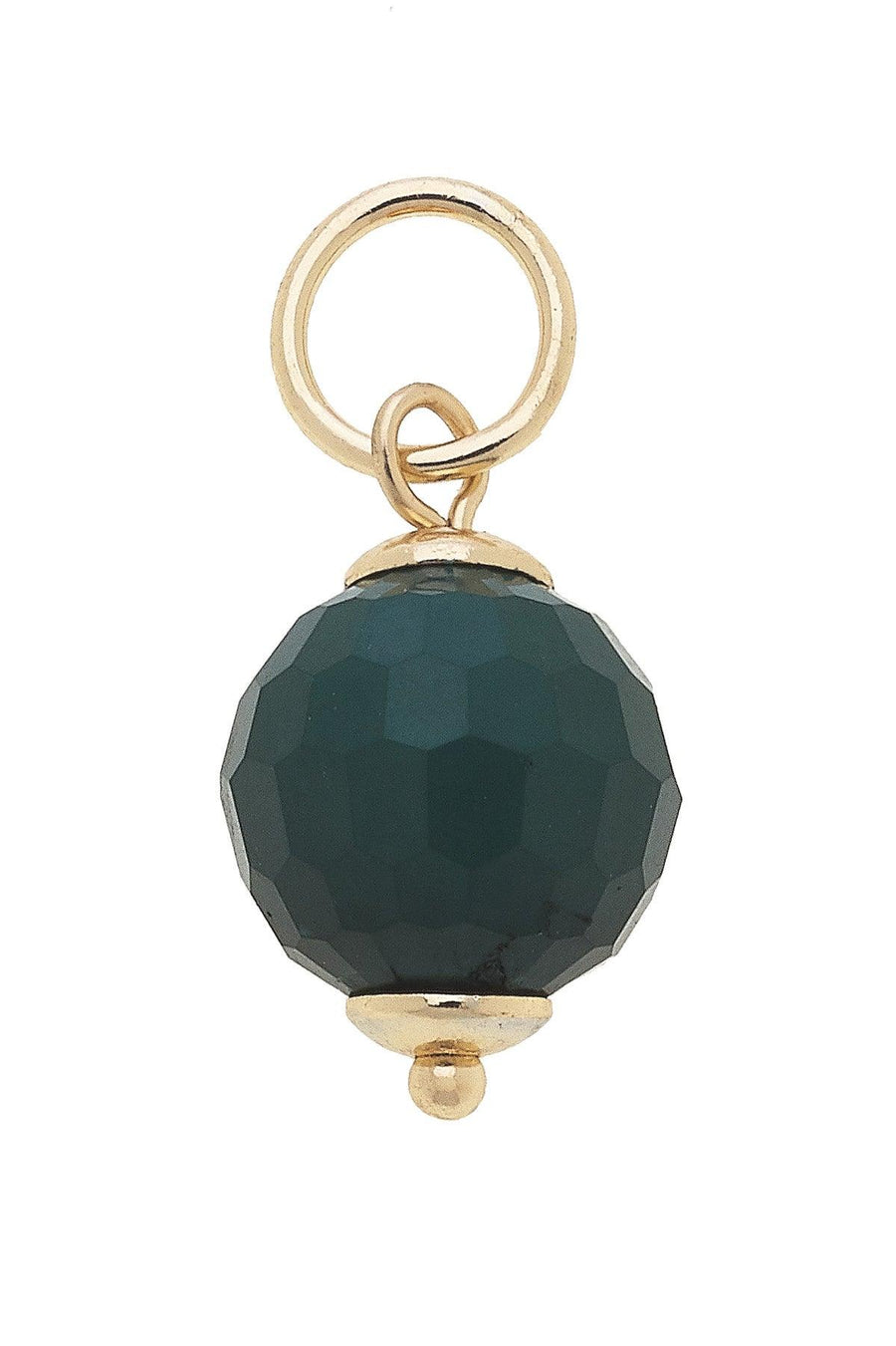 Glass Faceted Bead Charm Green