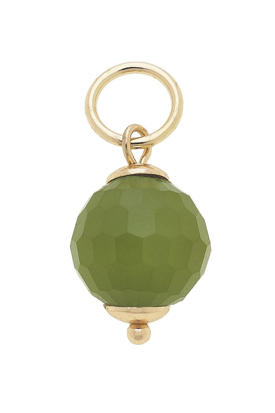 Glass Faceted Bead Charm Lime Green