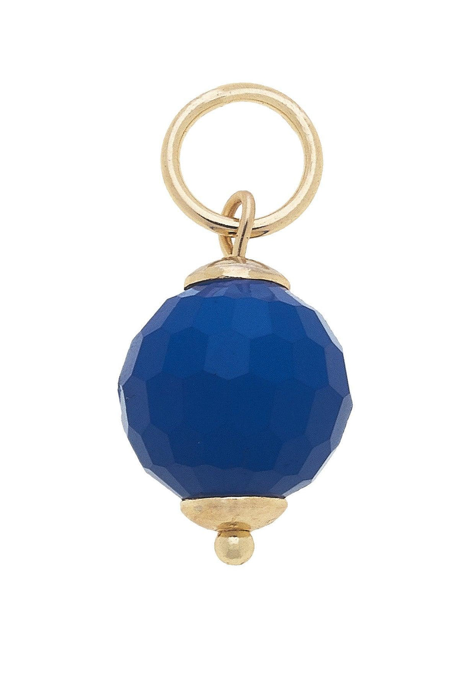 Glass Faceted Bead Charm Navy