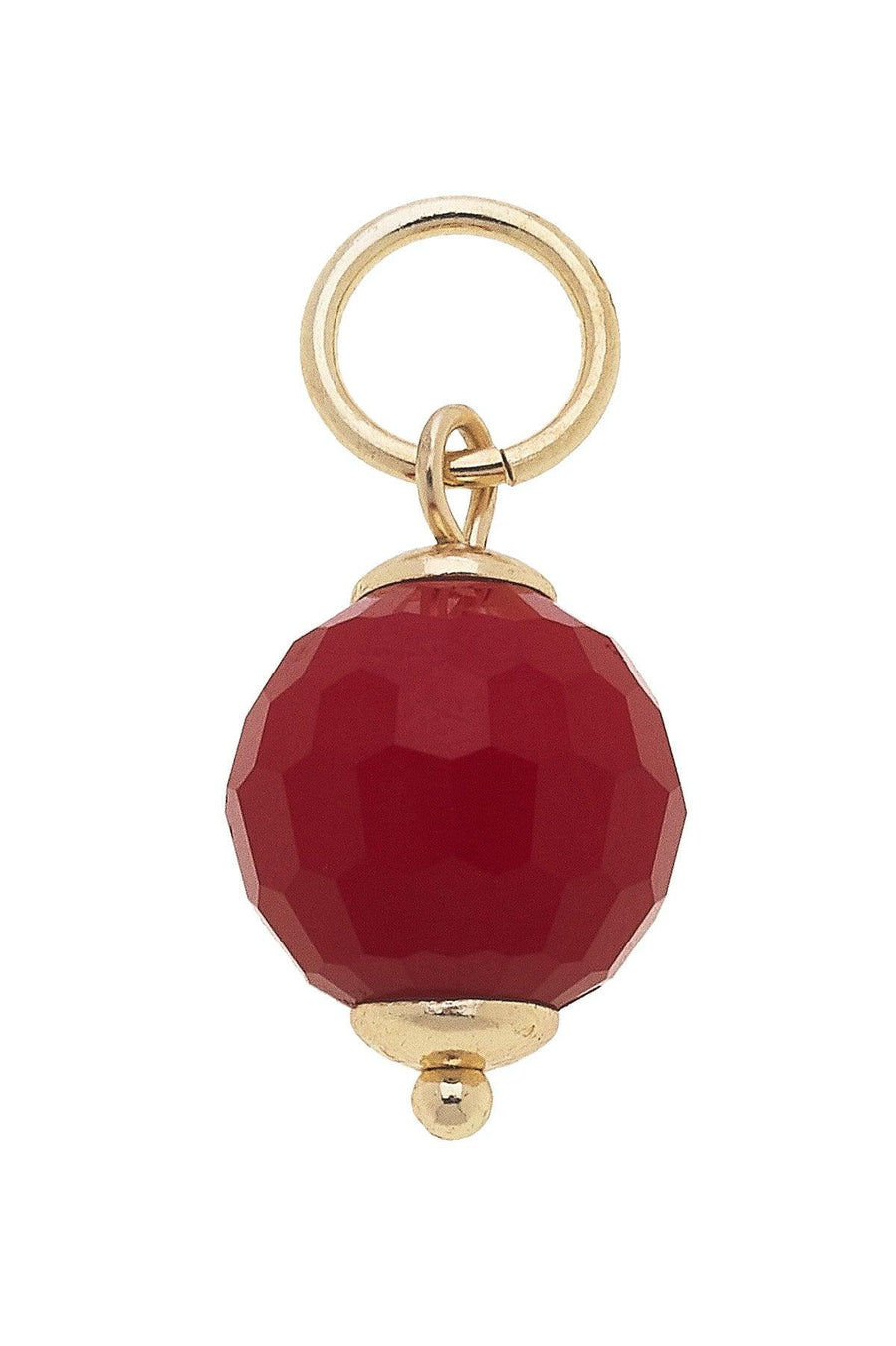 Glass Faceted Bead Charm Red