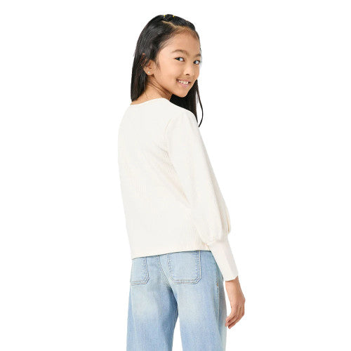 LS Textured Ribbed Top Ivory
