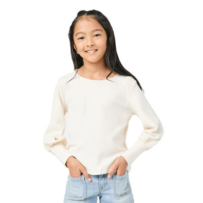 LS Textured Ribbed Top Ivory