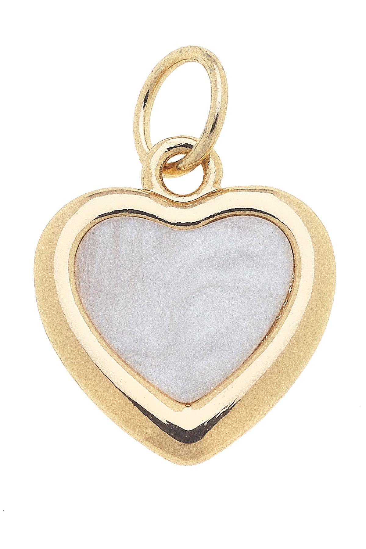 Heart Outline Charm Mother of Pearl