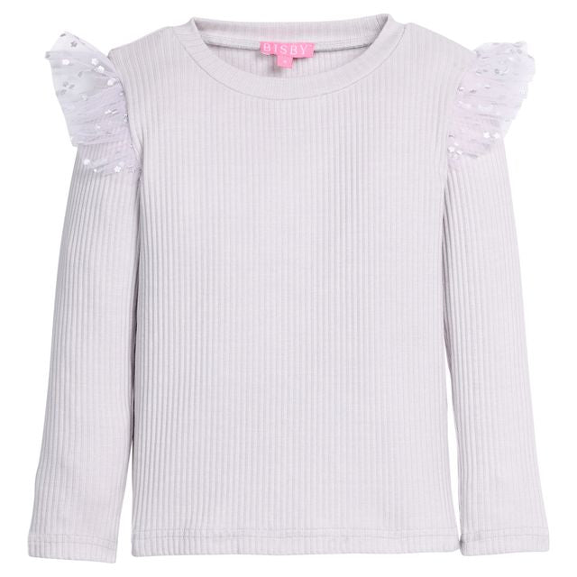 Sadie Top Grey & Silver Sparkle Stars