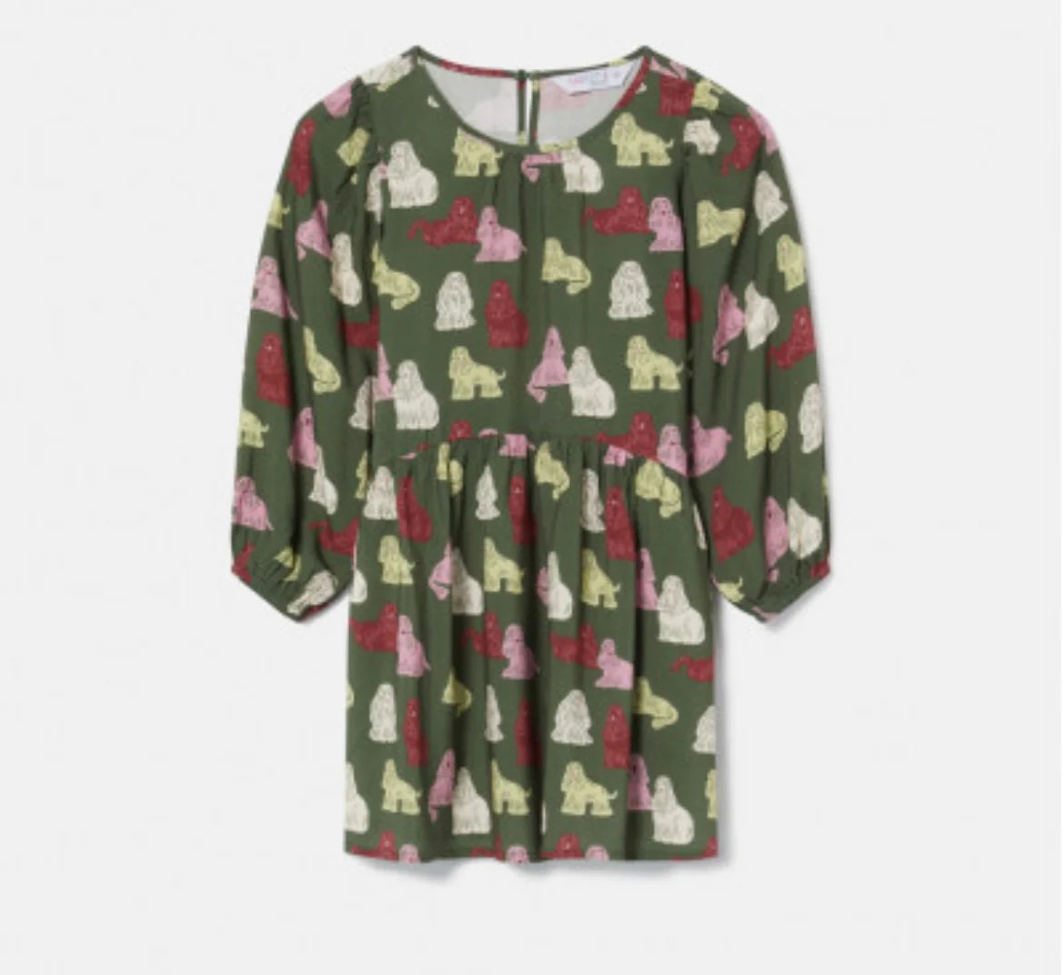 Dog Print LS Loose Fit Dress
