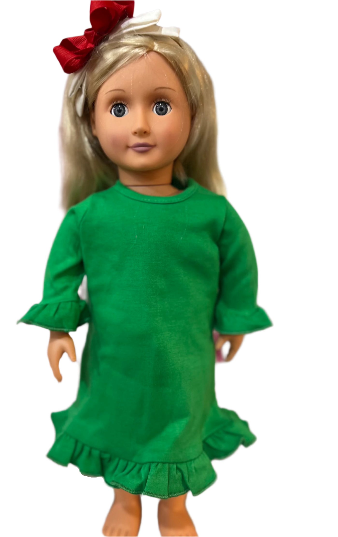 18" Doll LS Ruffle T-Shirt Dress