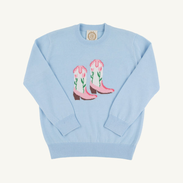 Isabelle's Intarsia Sweater Buck Blue Boot