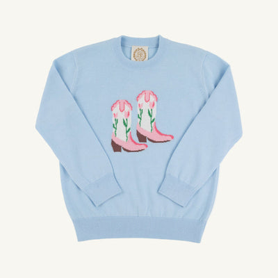 Isabelle's Intarsia Sweater Buck Blue Boot