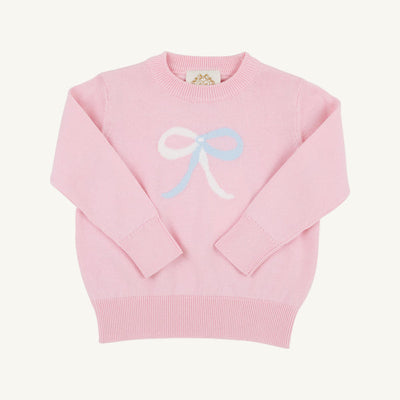 Isabelle's Intarsia Sweater Palm Beach Pink, Bow