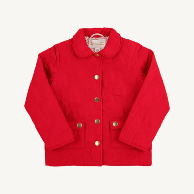 Kendall Quilted Coat Richmond Red Bows, Richmond Red Microdot