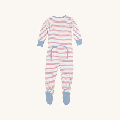 Knox's Night Night Footed Nantucket Red Stripe, Barrington Blue