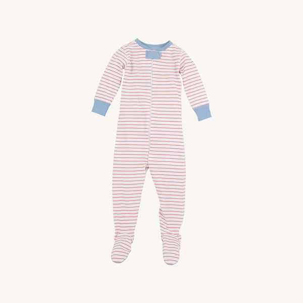 Knox's Night Night Footed Nantucket Red Stripe, Barrington Blue