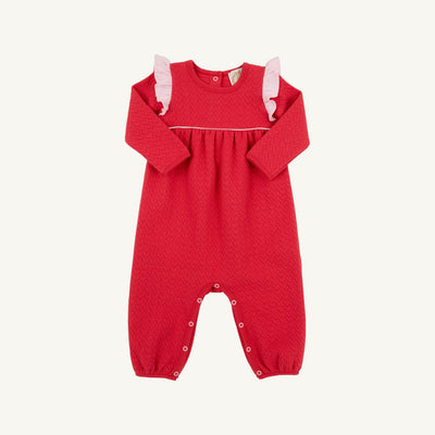 Leigh Ann Angel Sleeve Romper Richmond Red, Palm Beach Pink