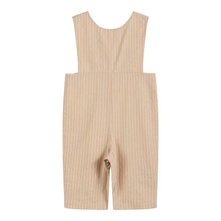 Light Brown Pinstripe Smocked Jon Jon