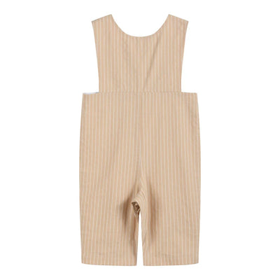 Light Brown Pinstripe Smocked Jon Jon