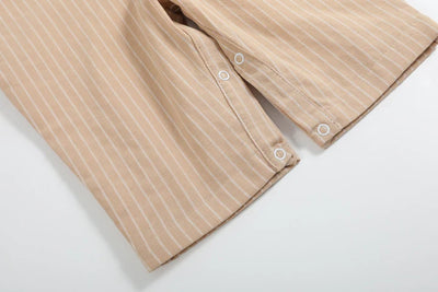 Light Brown Pinstripe Smocked Jon Jon