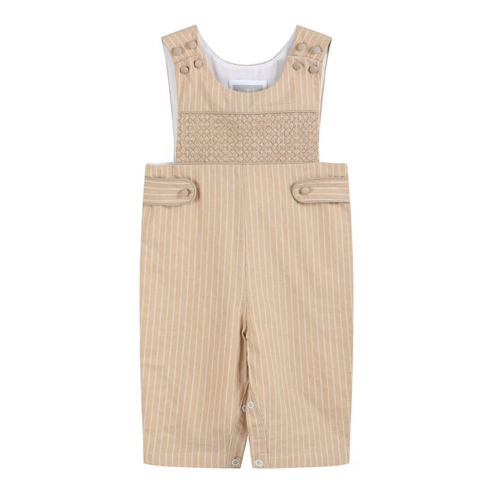 Light Brown Pinstripe Smocked Jon Jon